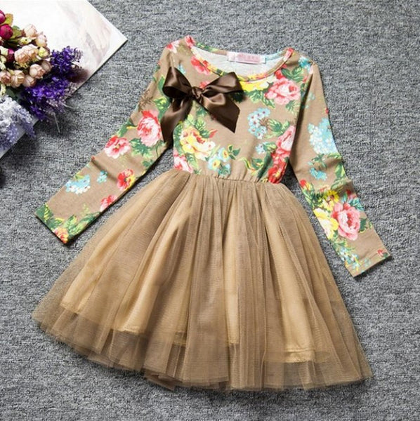 Flower Print Girl Dress