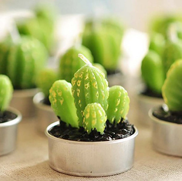 Artificial Cactus Plants Candle Decoration
